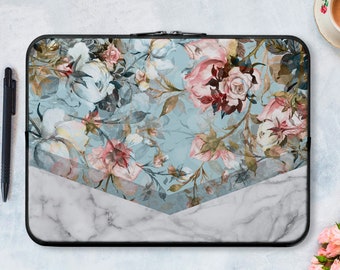 Marble Laptop Bag Protective Laptop Case Floral Laptop Sleeve 13 Inch Sleeve Flowers Laptop Sleeve Nature Laptop Sleeve LD0276