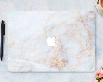 White Marble Macbook Case: Protective Stone Print
