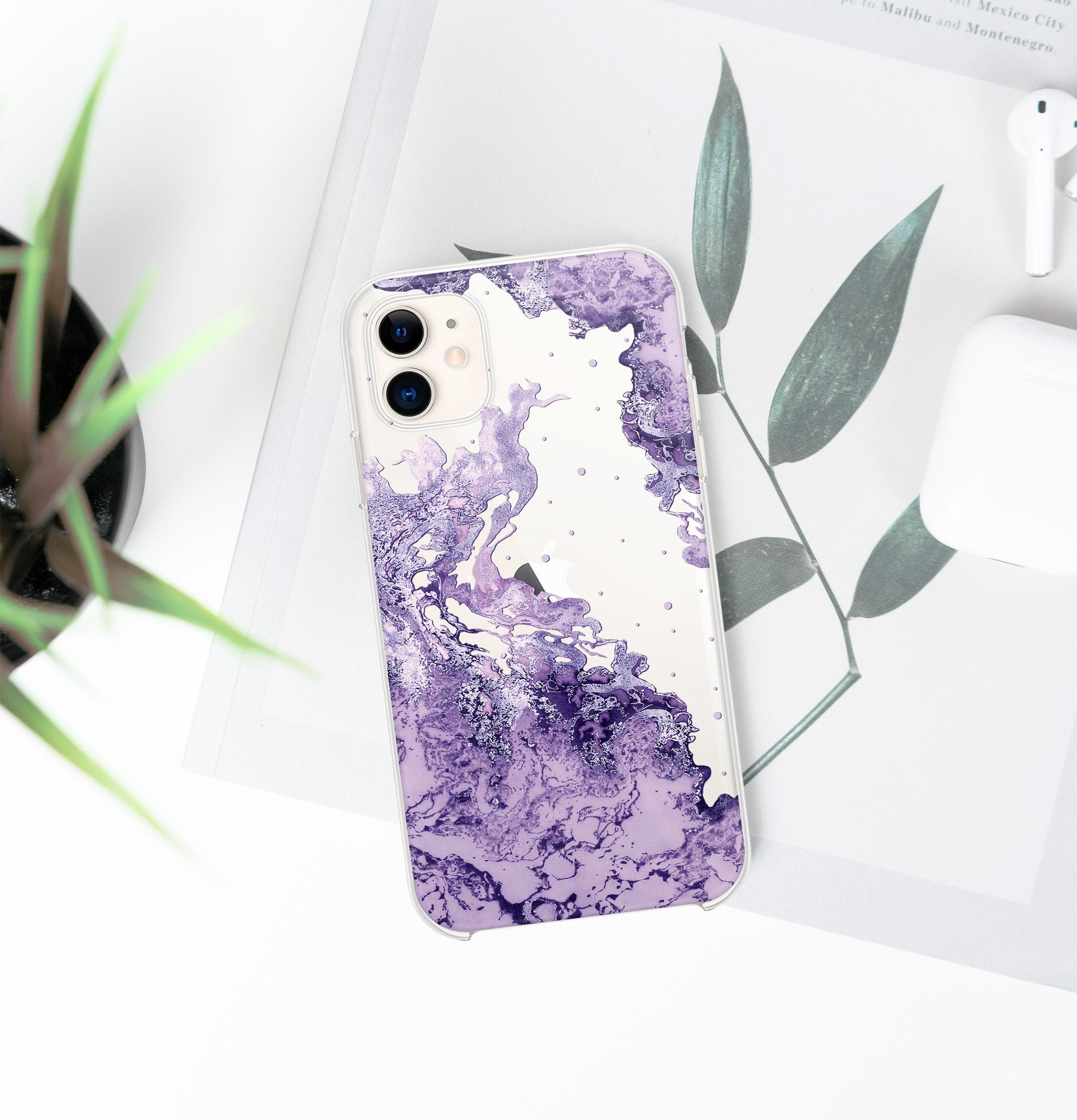 Coque iPhone 13 violet transparent - AHS Premier