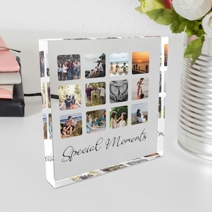 Custom Acrylic Photo Collage Frame, Unique Wedding Gift for Cherished Memories