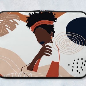 Black Woman Laptop Bag Protective Laptop Case African Girl Laptop Sleeve 13 Inch Sleeve Art Laptop Case Abstract Laptop Sleeve LD0319