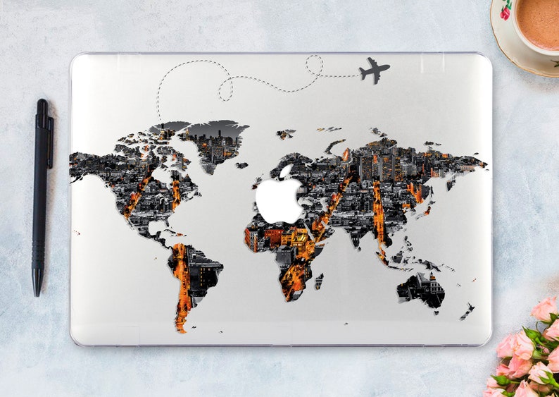 Night City Macbook Pro 16 Case World Map Macbook Air 13 Inch Etsy