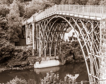 The Iron Bridge. Shropshire Landmark. Vintage Look Square Image for Immediate Download. Instant Digital Download