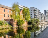 Nottingham Canal. View of Industrial Buildings and Apartments along Nottingham Canal, England. Instant Digital Download in Four Sizes