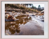 Stream with a Stone. Digital Download Photograph in Four Sizes. Part of the Aqua Collection by RW Jemmett. Instant Digital Download