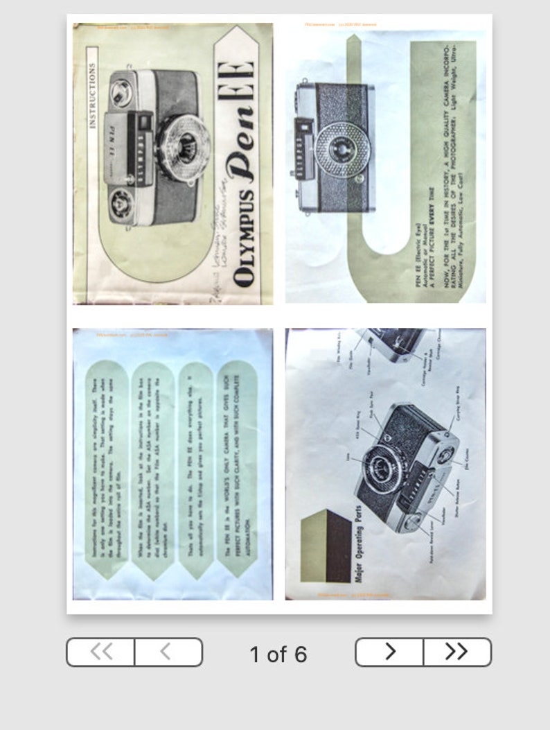 Olympus Pen EE Manual 1964 Camera Manual for Instant Digital Download PDF. Instant Digital Download image 5