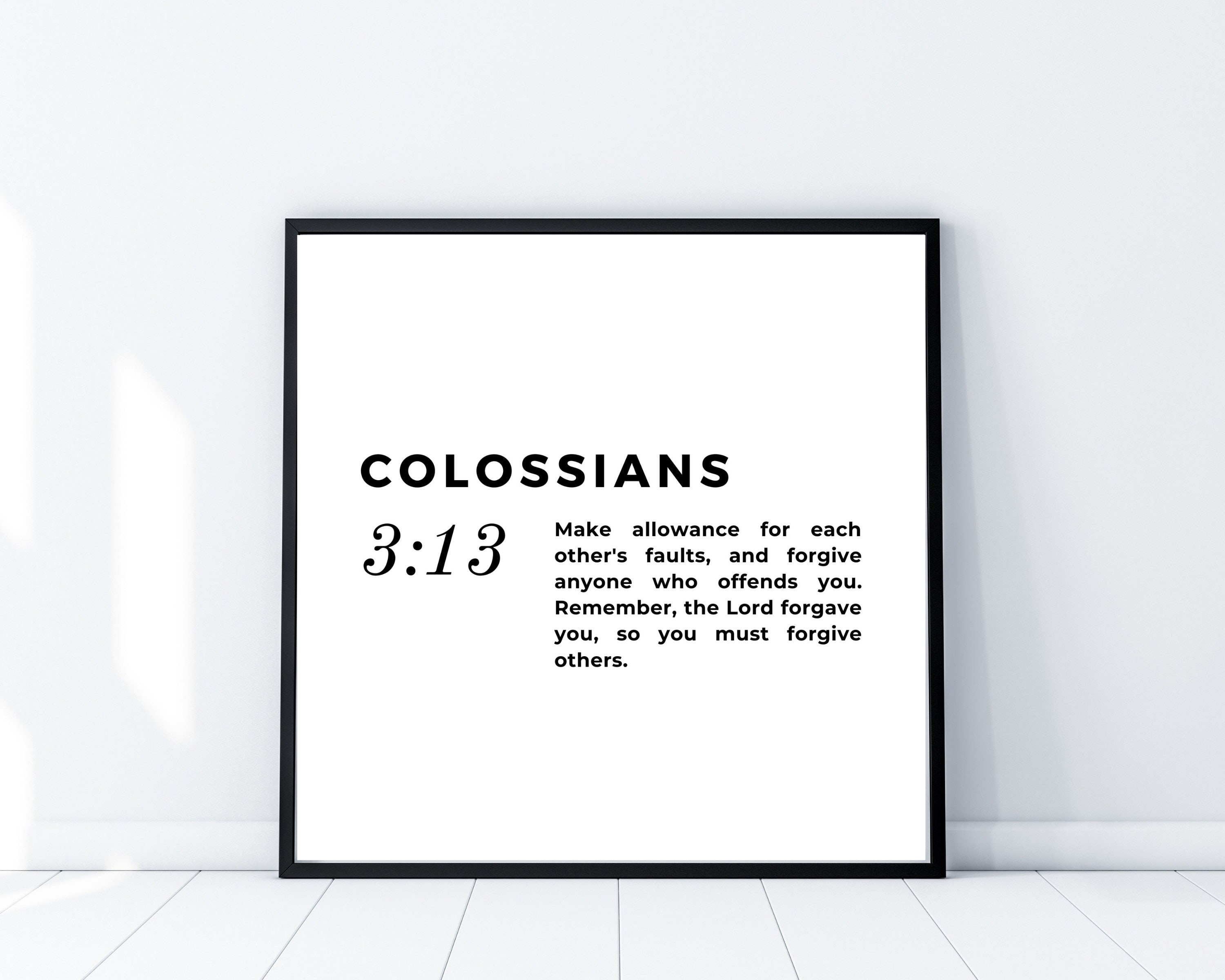 Colossians 3:13 NLT_ Bible Verse Printable Art Printable | Etsy