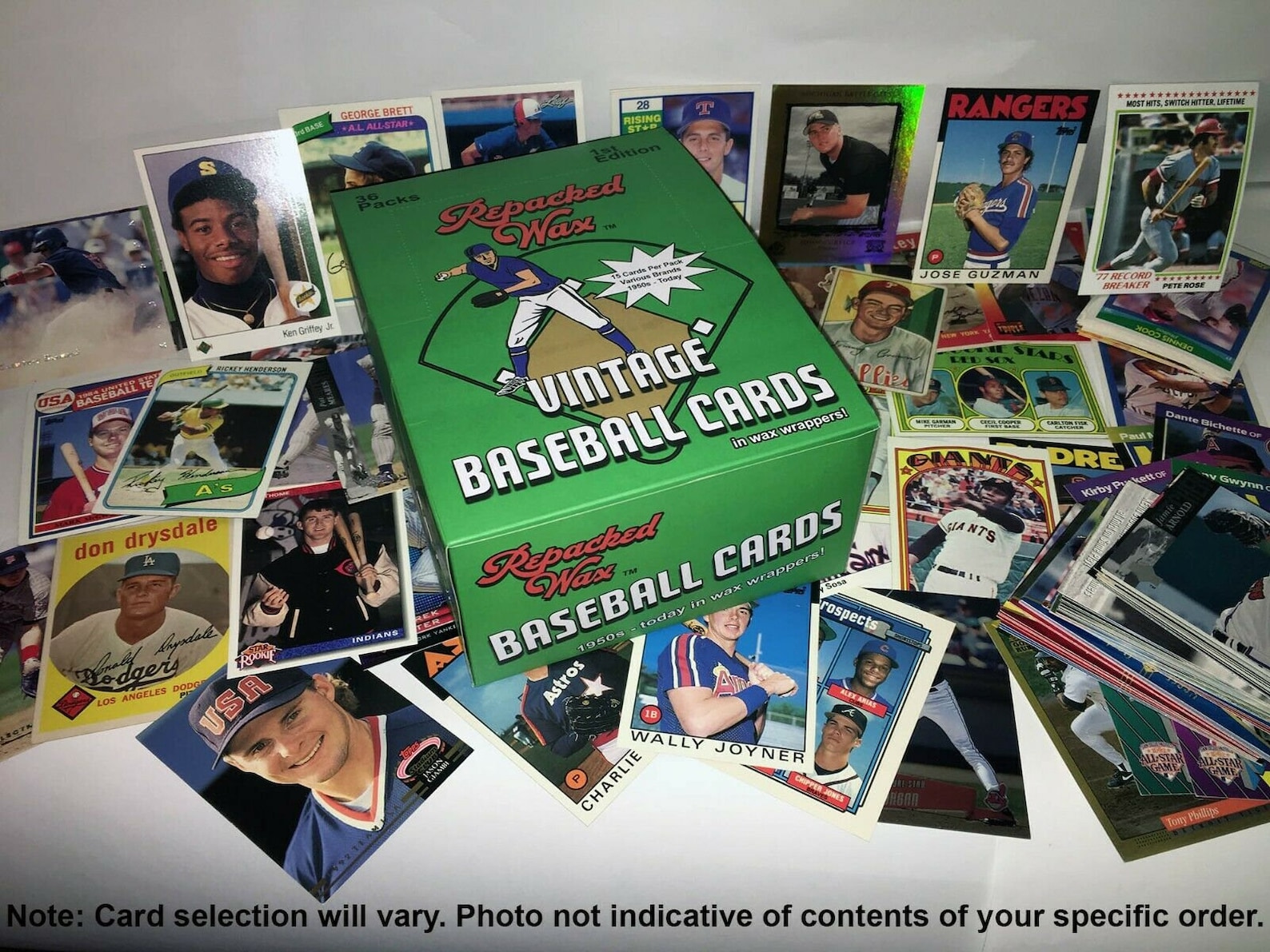Repacked Wax 36pack Vintage Baseball Card Wax Box Cards From 1950s to