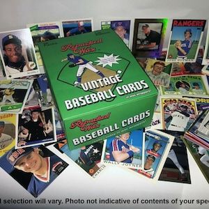 Repacked Wax 36-Pack Vintage Baseball Card Wax Box - Cards From 1950s to Today