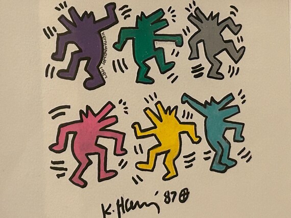 Keith Haring - DJ Dog \u0026 Dancing Dogs SIGNED and AUTHENTICATED - Etsy
