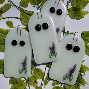 Lavender Haze Ghostie - Ghost of Eras Past - Fused Glass Ornament/Sun-catcher Inspired by Iconic Swiftie Looks