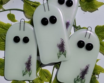 Lavender Haze Ghostie - Ghost of Eras Past - Fused Glass Ornament/Sun-catcher Inspired by Iconic Swiftie Looks
