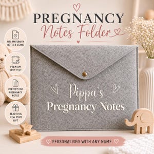 Personalised Pregnancy Notes Folder | Little Red Book Cover | New Mum Gift