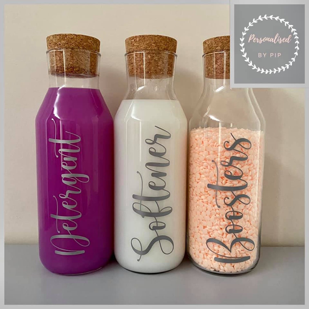 Laundry Bottles Personalised Home Storage Jars 1 Litre Etsy UK