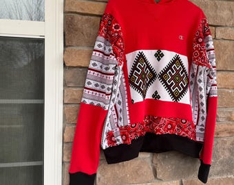 Remodel folk style hoodies Champion