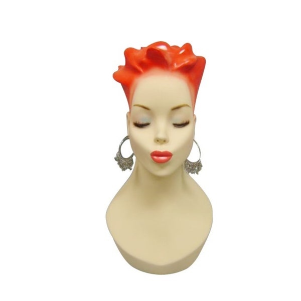 Female Mannequin Display Fiberglass Head - Personalized Mannequin Head Option Monogram