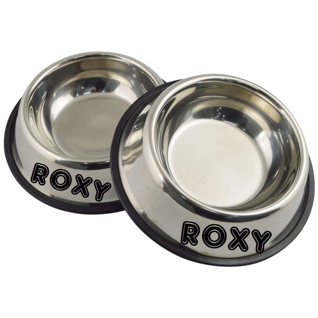 Perfect Gift 2 Dog Bowls Personalized and a 3oz Bag of Gravy Train