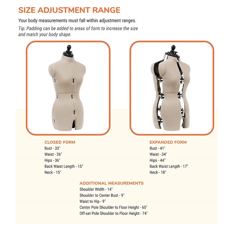 Adjustable Dress Form Small Ivory Personalize Option Etsy