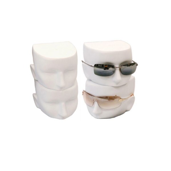 Matte White Female Sunglasses Display Heads 4 PCS - Personalized Mannequin Head Option Monogram