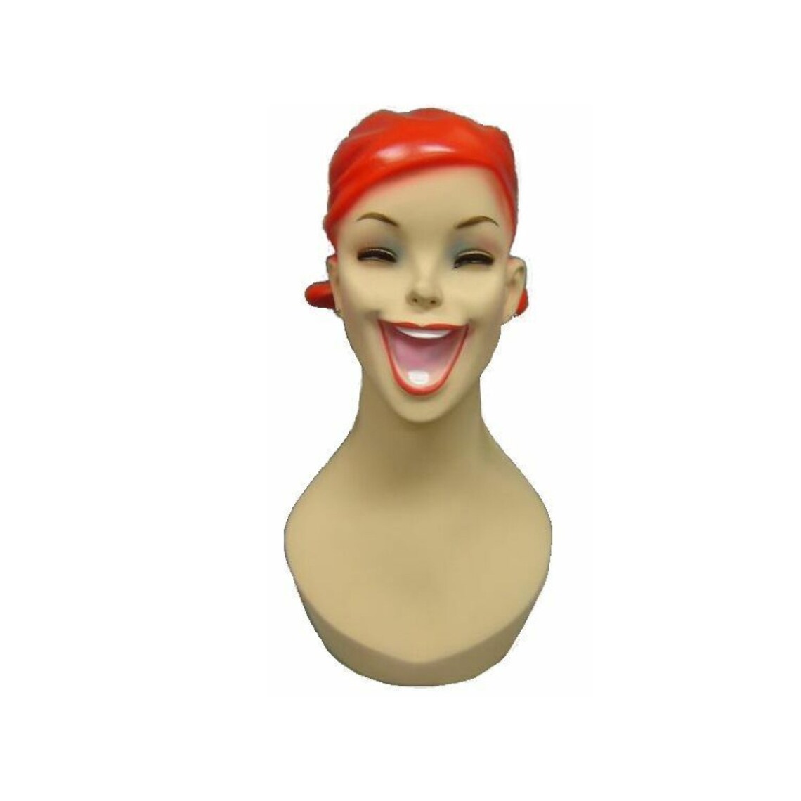 Female Mannequin Laughing Display Fiberglass Head Etsy