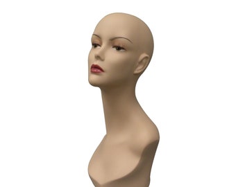 Monogrammed Female Mannequin Head: Wig & Jewelry Display