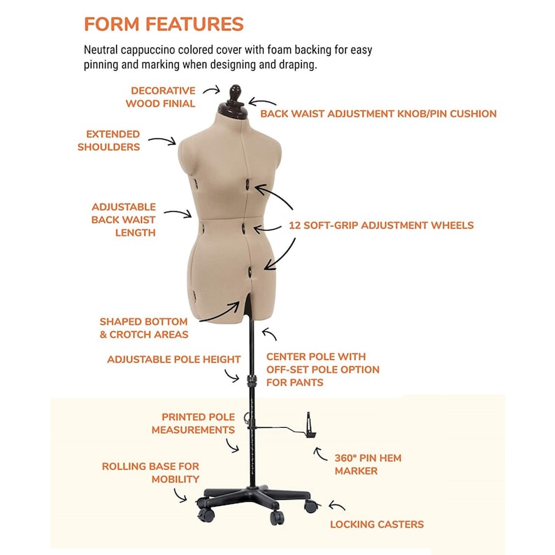 Adjustable Dress Form Small Ivory Personalize Option Etsy