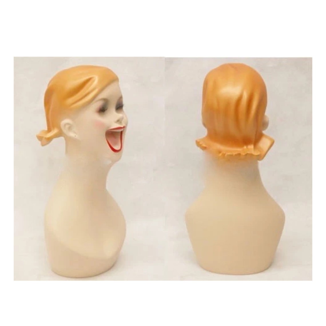 Female Mannequin Laughing Display Fiberglass Head Etsy