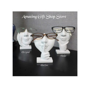 Perfect Mother Day&#39;s Gift - White Polyresin Unisex Eyeglasses Display Heads - Personalized