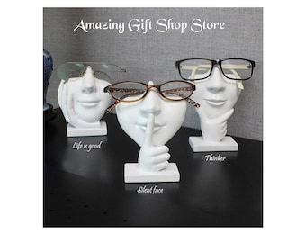 Perfect Mother Day&#39;s Gift - White Polyresin Unisex Eyeglasses Display Heads - Personalized