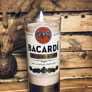 Bacardi Gold Rum Liquor candle bartender gift Home bar decor Rum Lovers Gift Hostess Gift Bar Owner Gift proposal box item