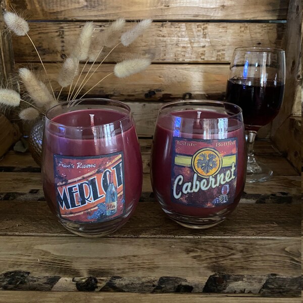 Wine Glass Candles Etsy