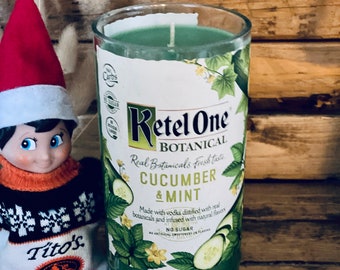 Ketel One Vodka Cucumber and Mint Christmas Candle BFF gift Ketel Lovers Gift be My Bridesmaid Maid of Honor Bartender Gift Holiday Candle