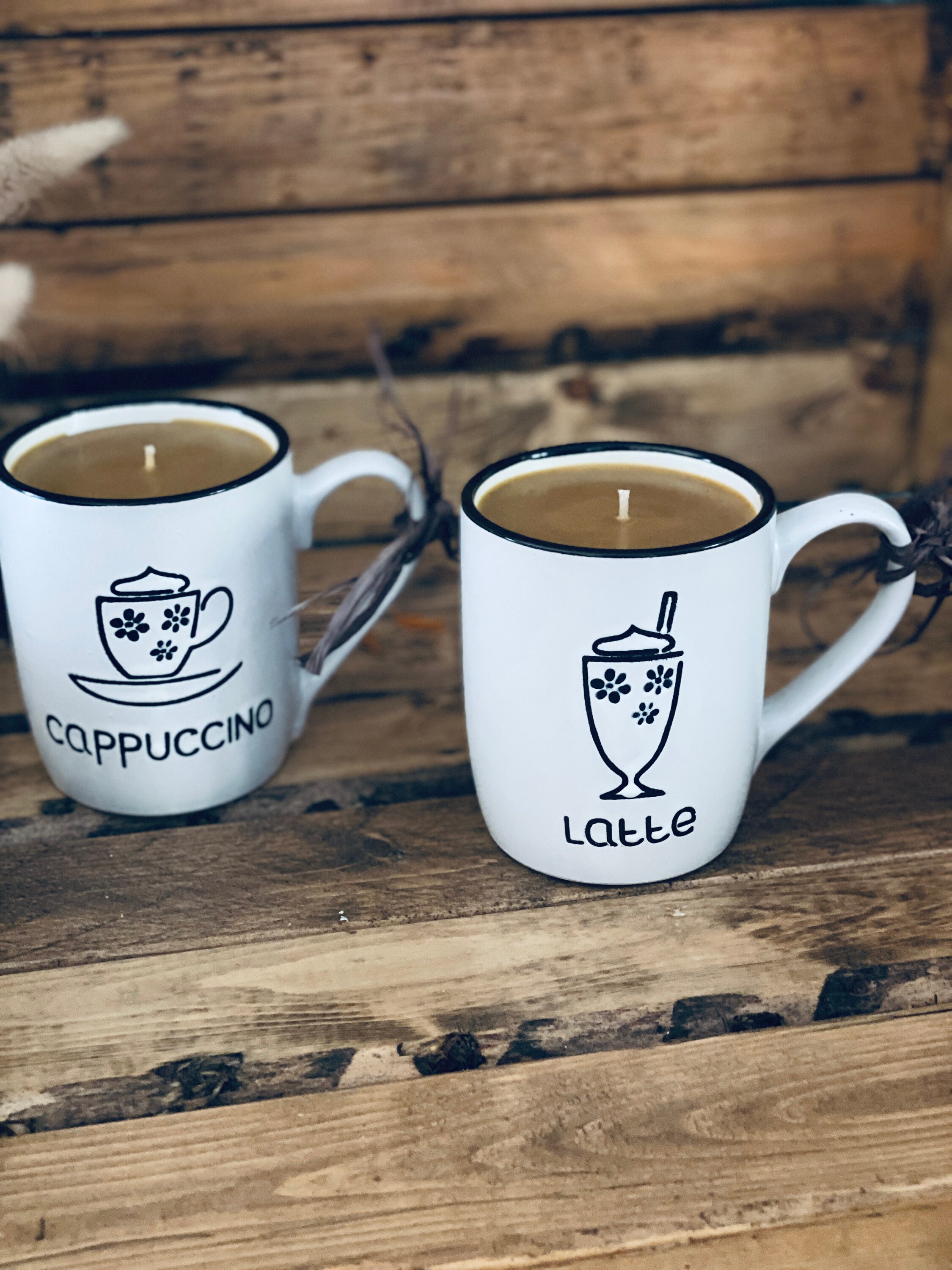 Set of 2 Coffee Mug Candles Cappuccino Latte Coffee Lovers Etsy.de