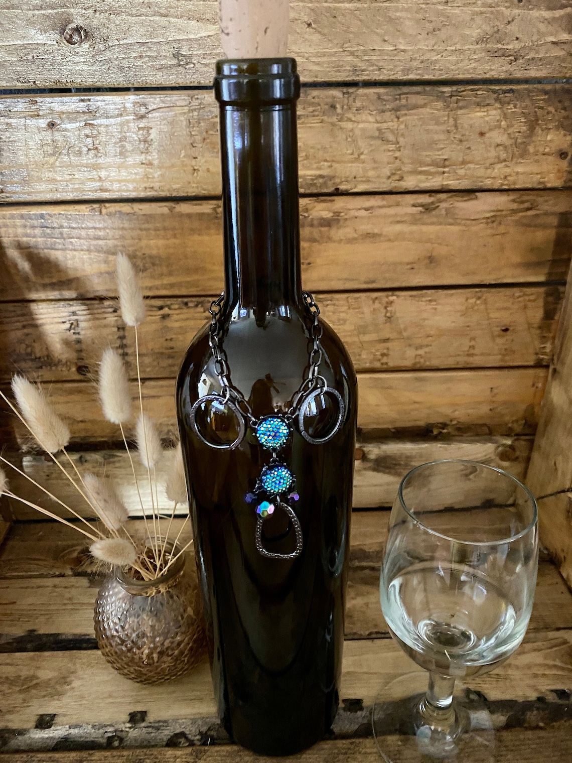 Wine Bottle Necklace Bottle Bling Liquor Bottle Jewelry Wine Etsy