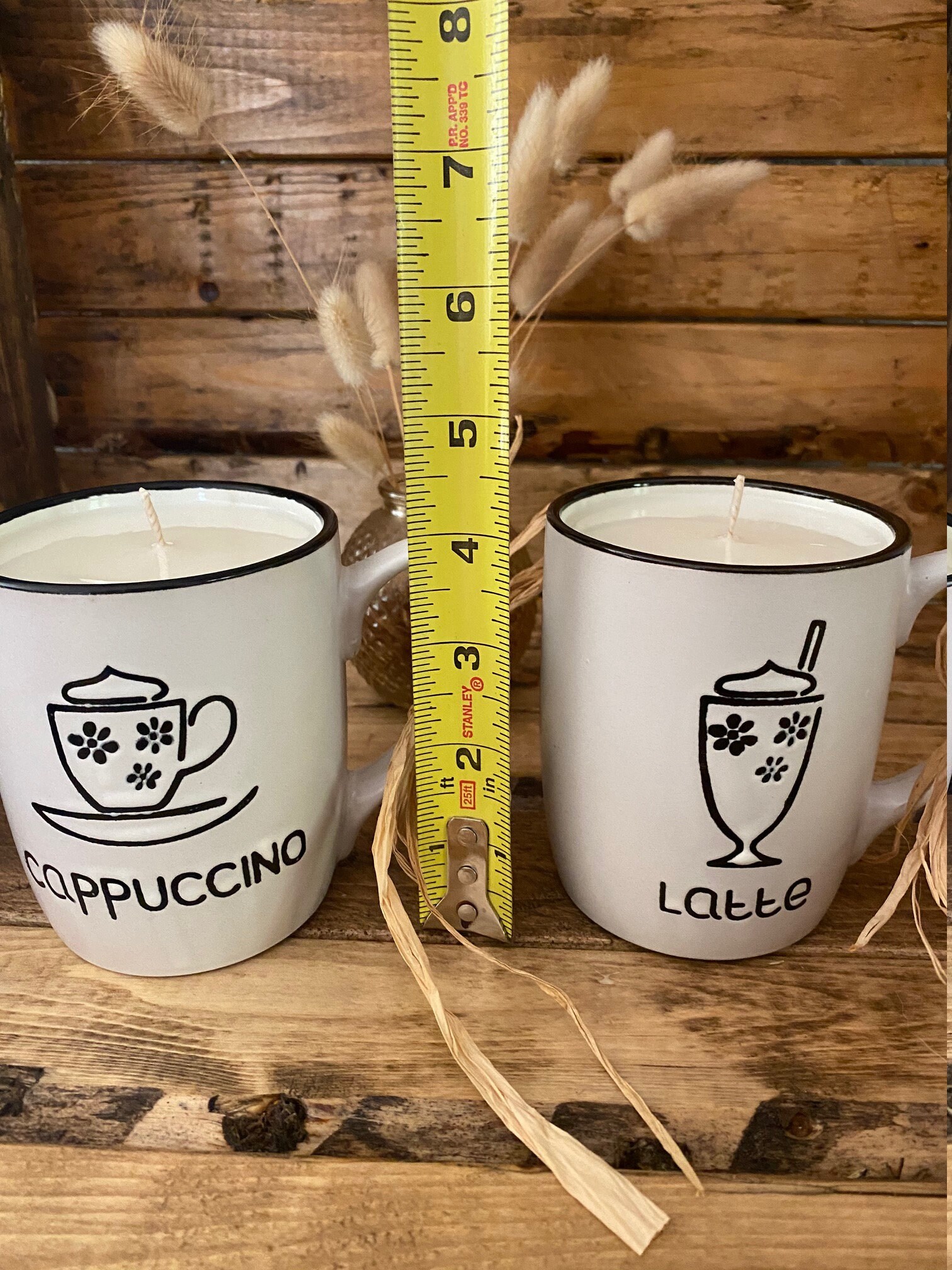 Set of 2 Coffee Mug Candles Cappuccino Latte Coffee Lovers Etsy.de