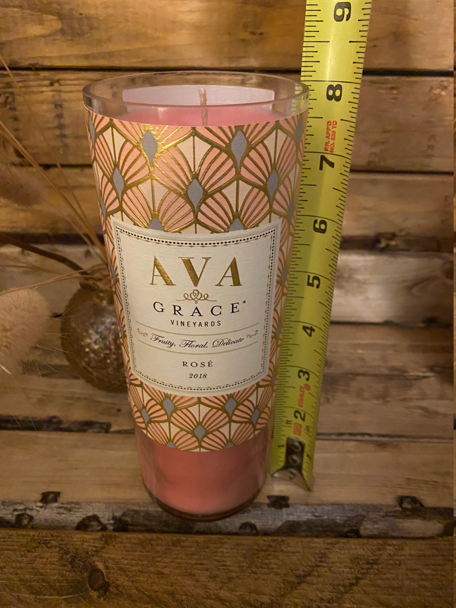 Ava Grace Rose Wine Candle Bachelorette Party Decor Pink Theme Etsy