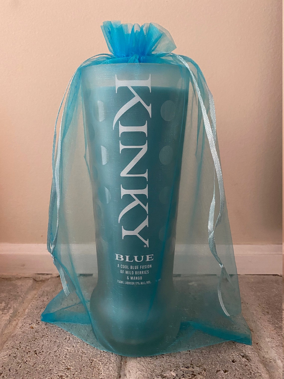 Kinky Blue liquor bottle handmade soy candle bachelorette Etsy