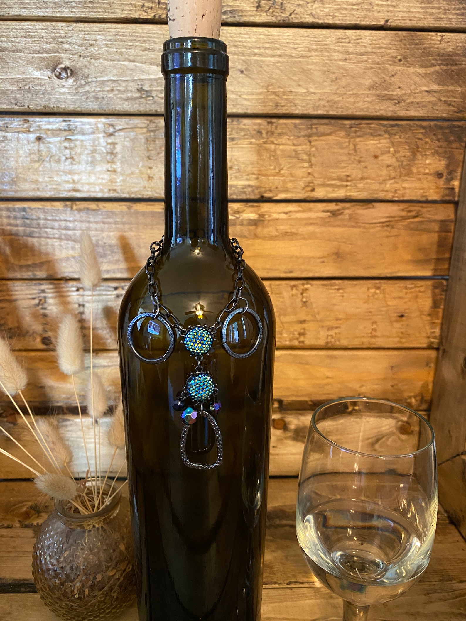 Wine Bottle Necklace Bottle Bling Liquor Bottle Jewelry Wine Etsy