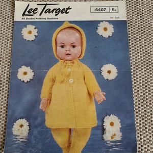 Vintage Knitting Pattern ,6407 Dolls Outfit