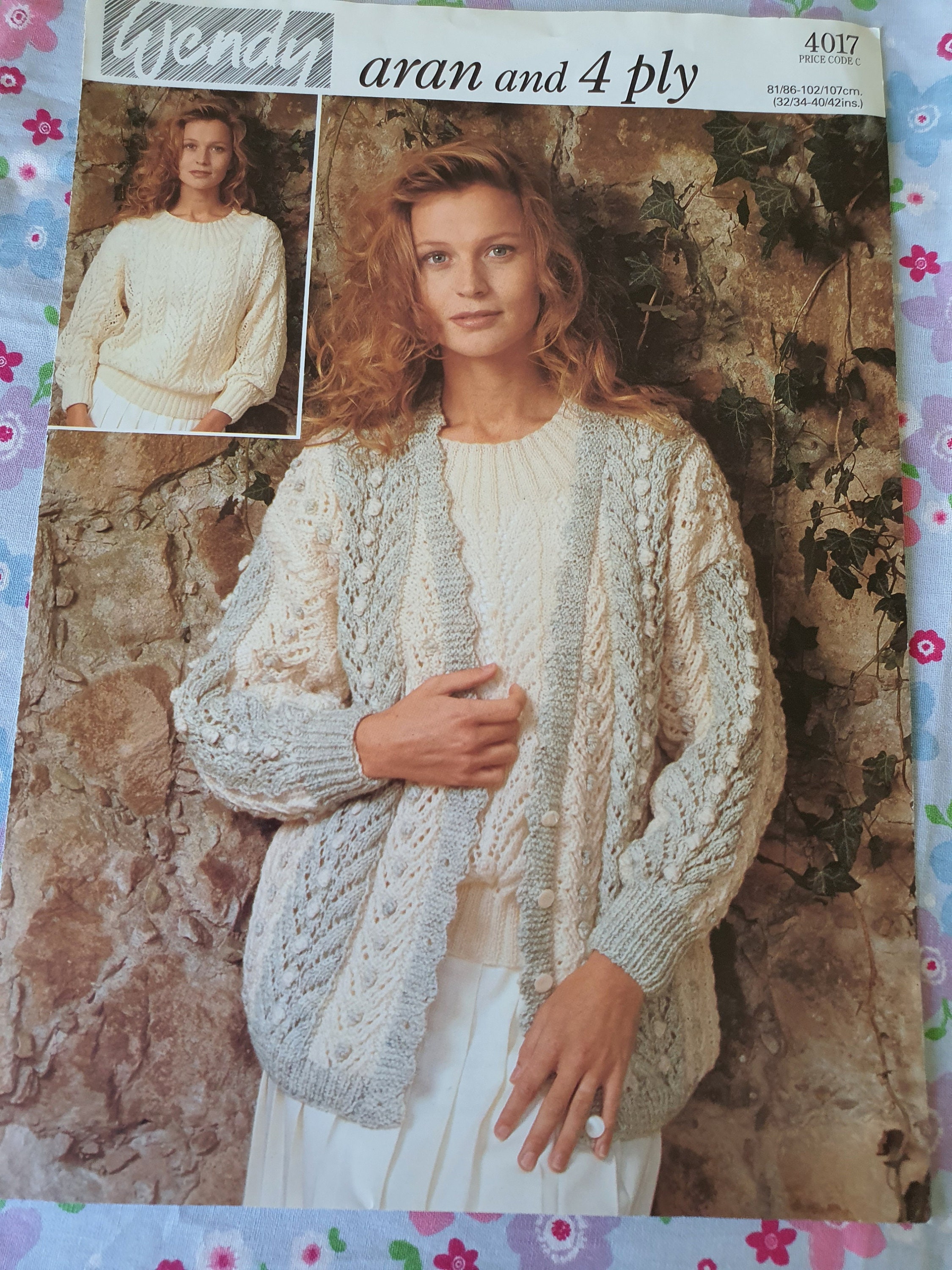 Wendy Aran and 4 Ply Knitting Pattern 4017 V Neck Cardigan Etsy