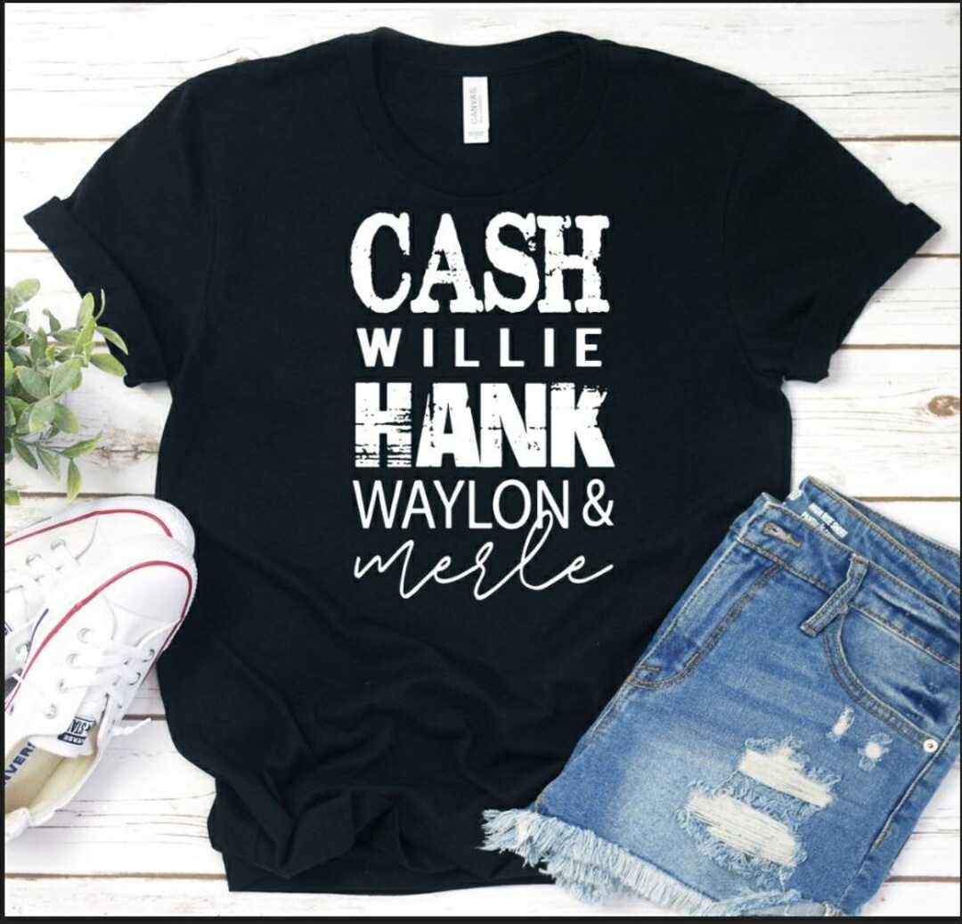Chulianyouhuo Women's Summer T-Shirt - Country Music Festival Tee With Cash Willie Hank Waylon Merle Print - Casual Short Sleeve Top