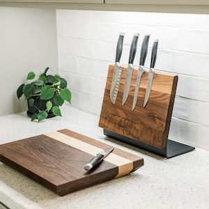 magnetic knife block  , gifts for him , knife set storage , kitchen organization , knife block , wedding gifts , DutchValleyDesign