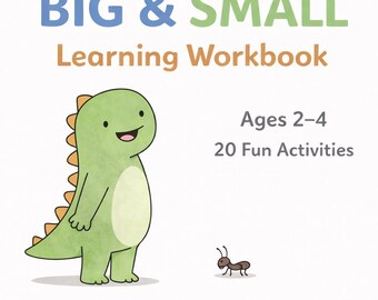 Großes und Kleines Arbeitsblatt für Kleinkinder | Montessori Arbeitsbuch für Kinder von 2 bis 4 Jahren | Größensortierung Passende Aktivitäten | PDF zum Thema Vorschule