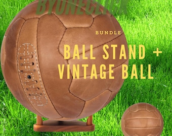 Vintage Leather football ball , Old School Soccer Ball , Hand Crafted , Leather Football , Retro ball , Vintage Sports, Home Decore