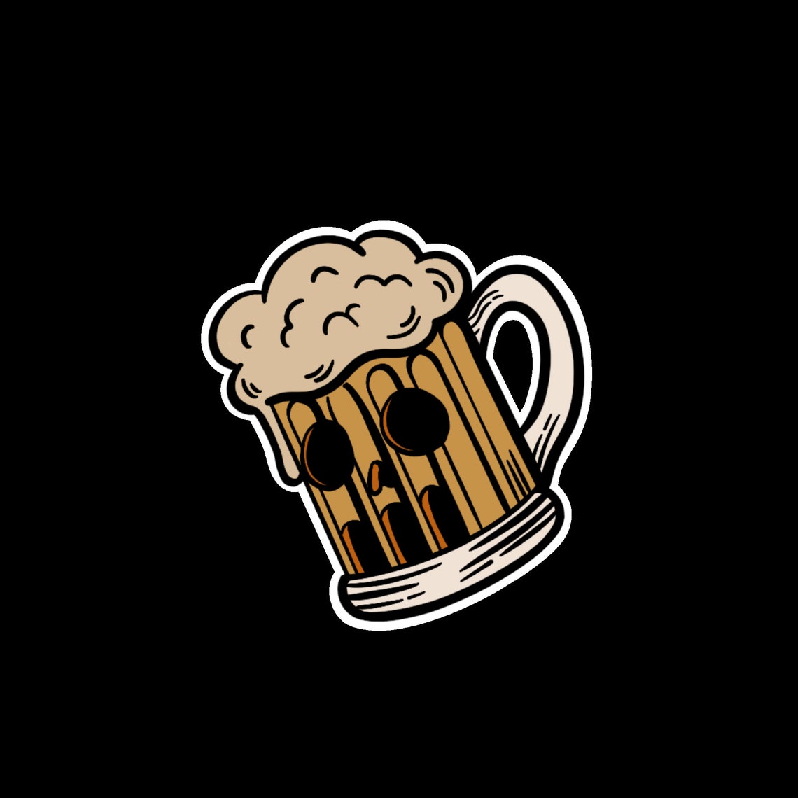BEER GLASS SKULL Individual Sticker Premium Vinyl Sticker Etsy