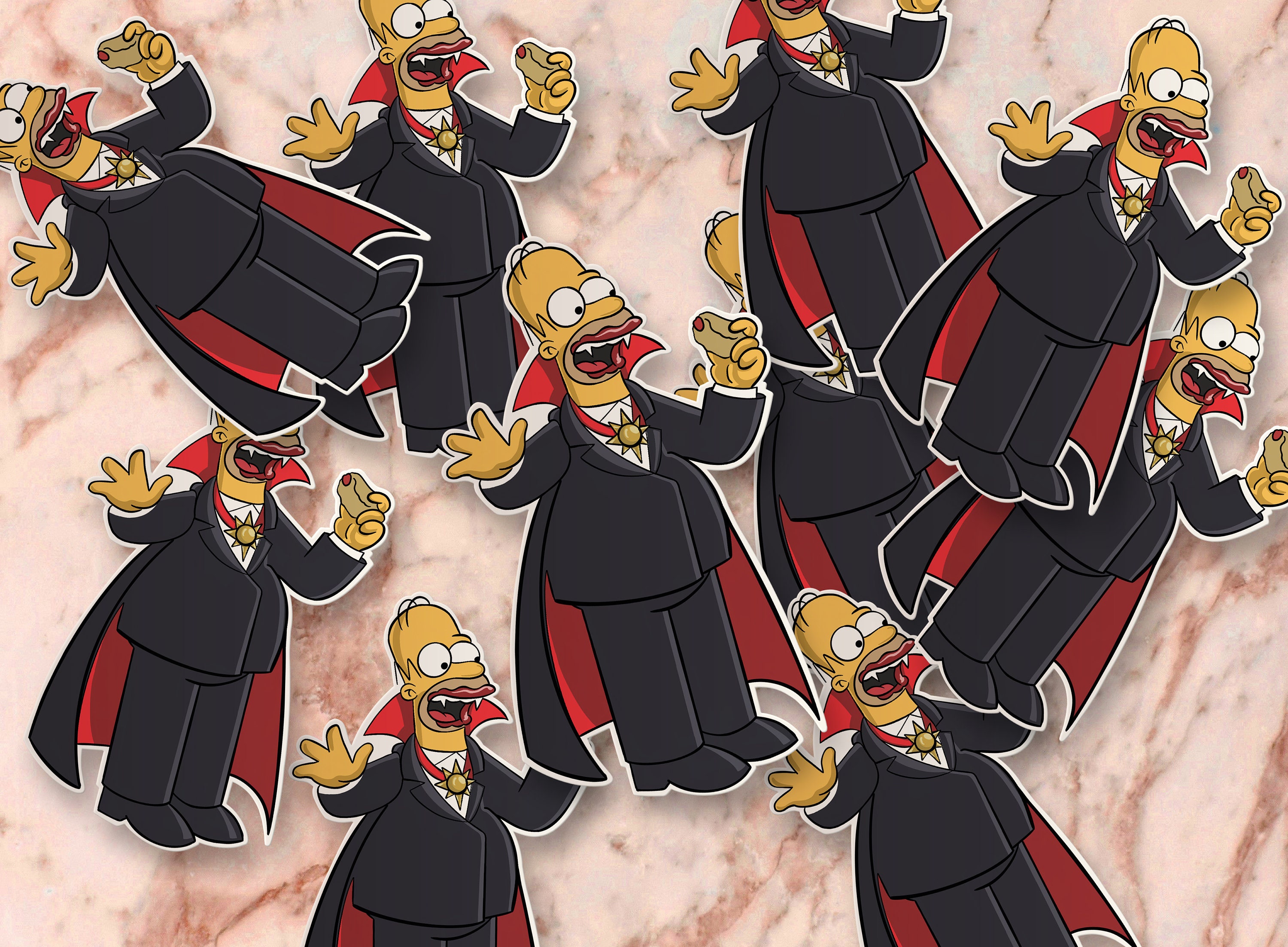 count-homer-simpson-dracula-individual-sticker-premium-etsy