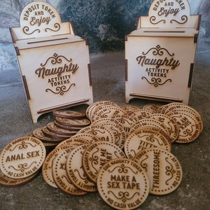 personalized adult Naughty tokens, valentines day gift, wedding gift, anniversary gift