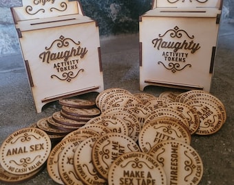 personalized adult Naughty tokens, valentines day gift, wedding gift, anniversary gift