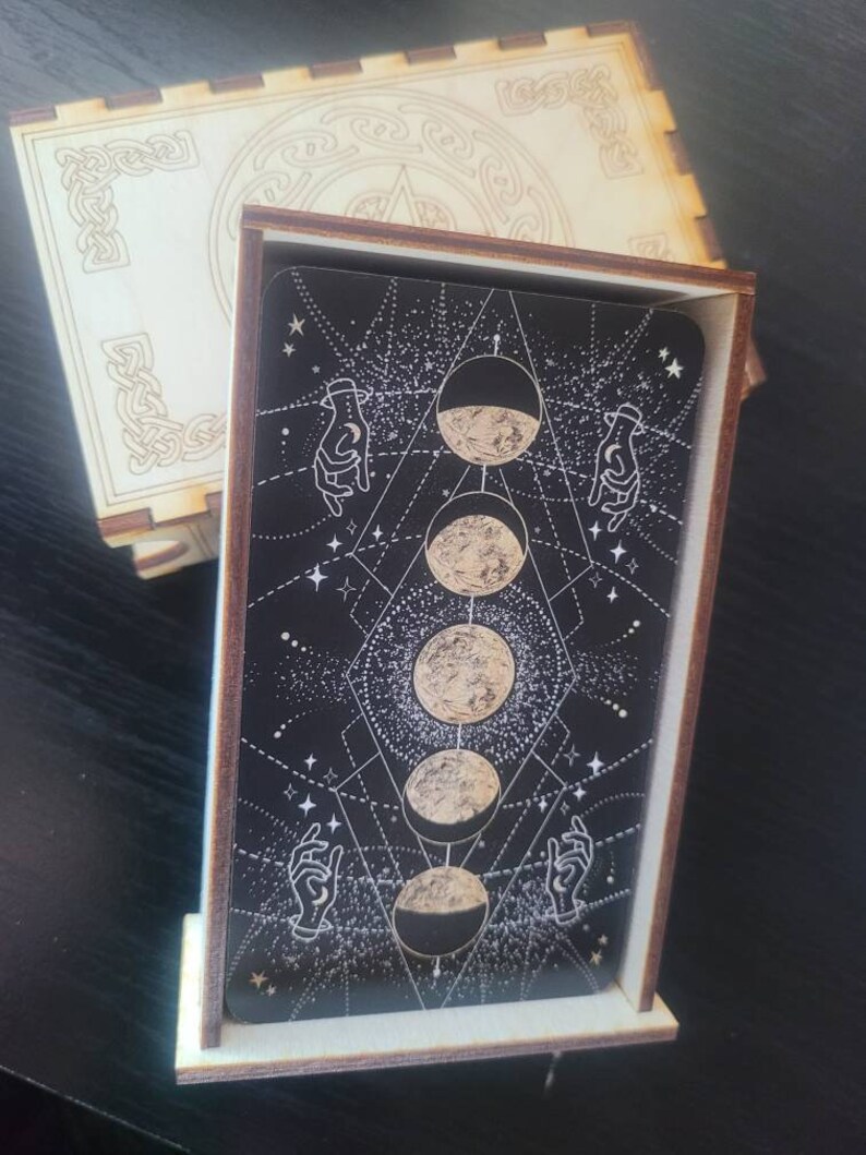 Wooden Tarot Card Keeper Box Etsy