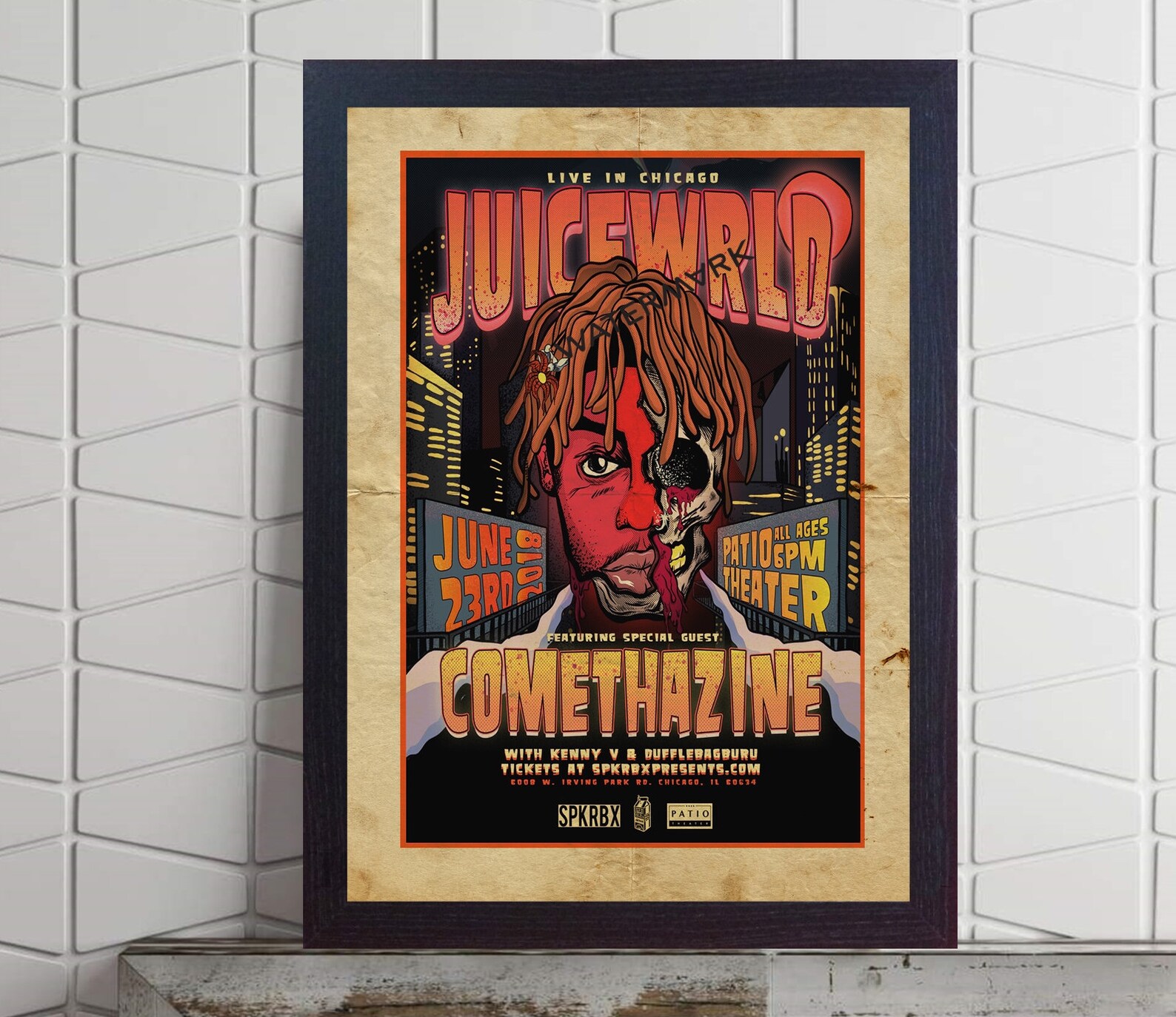 Juice Wrld tour Chicago Concert poster retro Print old photo Etsy